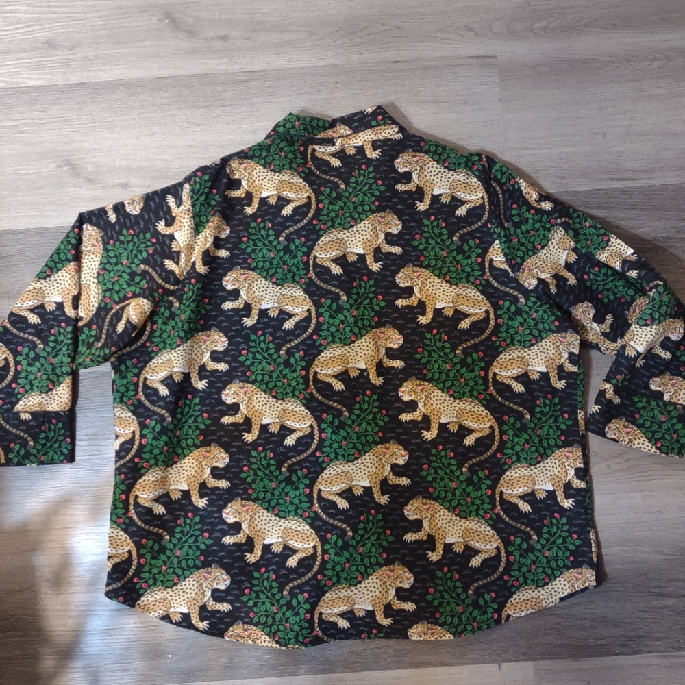 Print Fresh Organic Cotton PJ Top in Bagheera - Picture 4 of 10